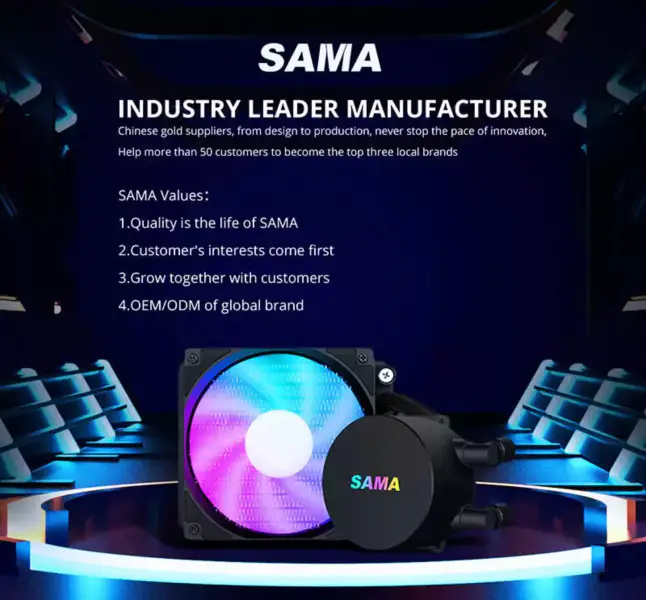 Sama 120mm Soğutucu Cpu Liquido Sıcaklık Oyun Bilgisayarı Sıvı Soğutucu ile Intel Cpu Soğutucu