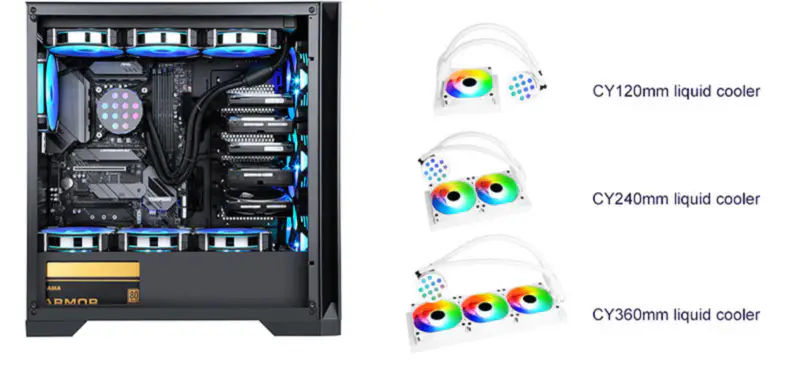 Sama 120mm Radyatör Gökkuşağı Pc Para Cpu Rgb Sıvı Soğutucu Blok Bilgisayar Cpu Su Soğutucuları Ve Pc Cpu Için Soğutma Fan Sistemleri