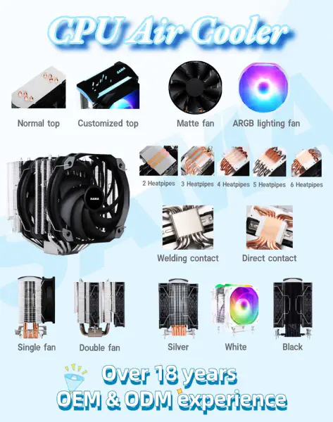 Sama 122*75*157mm Intel Lga1700 I3 I5 1155 Pc Cpu Hava Soğutucu Soğutucu Cpu