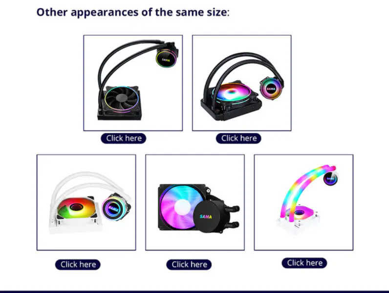 Sama 12cm Aio Cpu Soğutucu Radyatör Bakır Ekran Su Sıvı Soğutma Pc Cpu Soğutucu Düşük Gürültü Pompası ile Rgb Glow