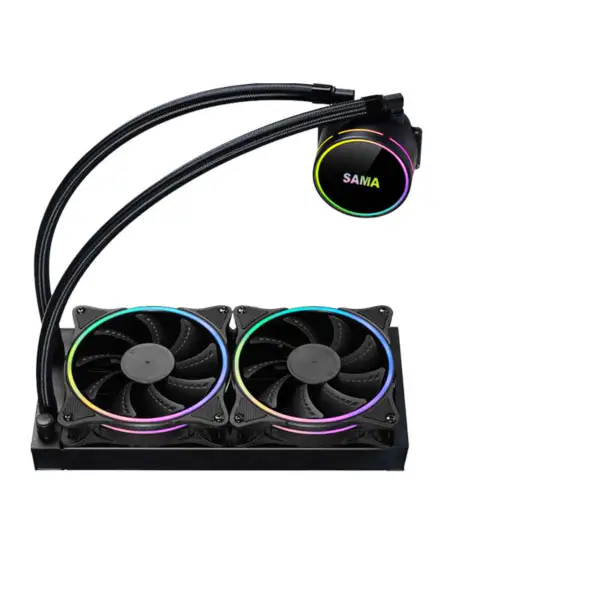 Sama 24cm Aio Cpu Soğutucu Radyatör Bakır Su Sıvı Soğutma Pc Cpu Soğutucu Rgb Glow