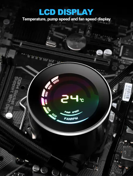 Sama 360mm Aio Cpu Sıvı Soğutma Su Soğutucu Kiti Pc Sistemi Lcd Ekran