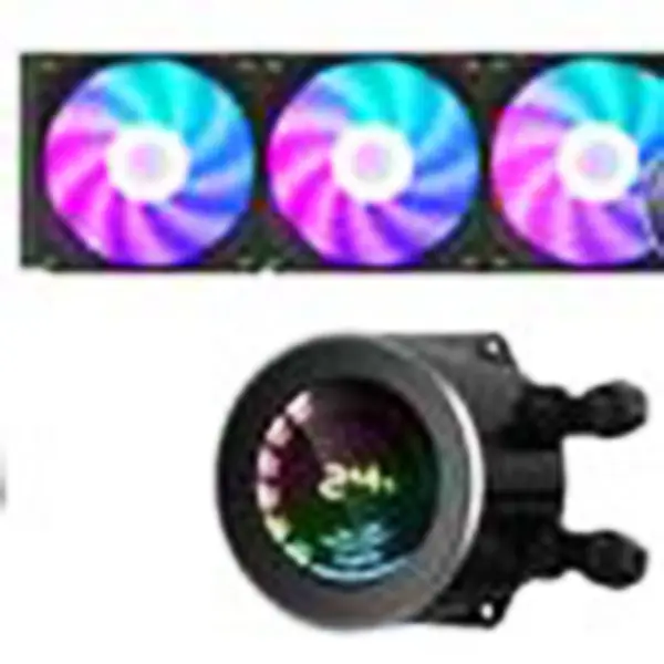 Sama 36cm Aio Cpu Soğutucu Radyatör Bakır Ekran Su Sıvı Soğutma Pc Cpu Soğutucu Bilgisayar Sıcaklık Göstergesi ile Rgb Glow