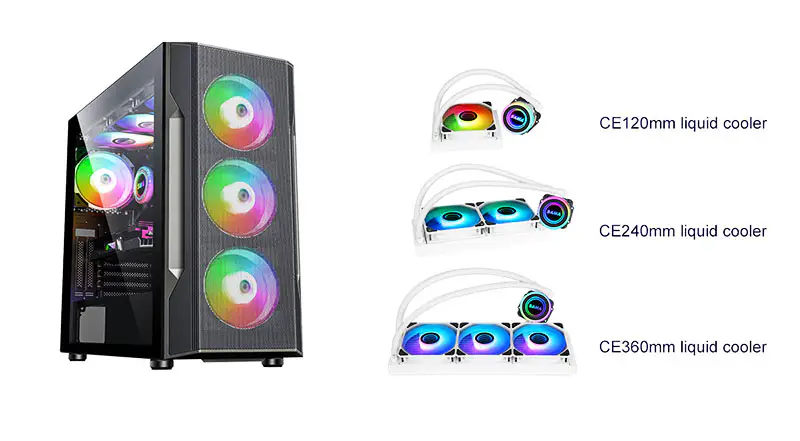 Sama 36cm Aio Cpu Soğutucu Radyatör Bakır Ekran Su Sıvı Soğutma Pc Cpu Soğutucu Düşük Gürültü Pompası ile Rgb Glow