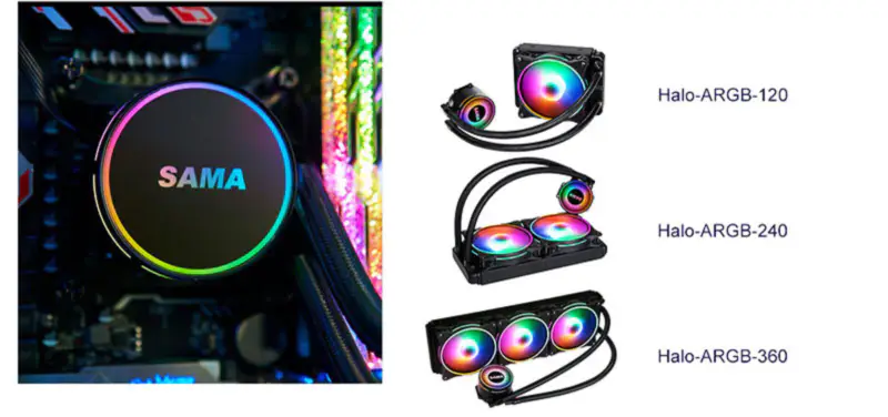 Sama 36cm Aio Cpu Soğutucu Radyatör Bakır Su Sıvı Soğutma Pc Cpu Soğutucu Rgb Glow