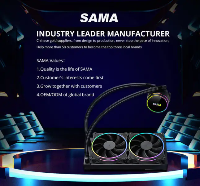 Sama Aio Cpu 240mm Radyatör Soğutucu Sıvı Rgb Soğutucu Cpu Su Soğutma Radyatörü Pc Oyun