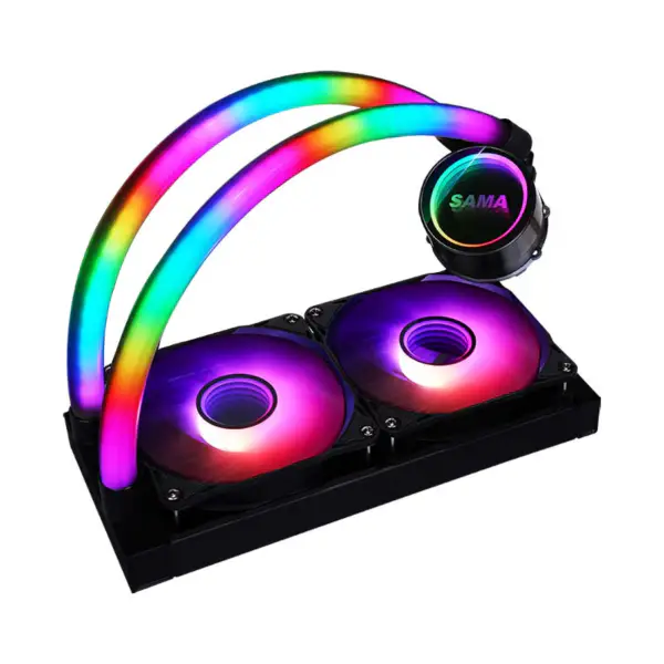 Sama Özel Argb Boruları 240 Gökkuşağı Adreslenebilir Rgb Aio Cpu Su Sıvı Soğutma Fanı Radyatör Blok Plaka Kiti Sistemi
