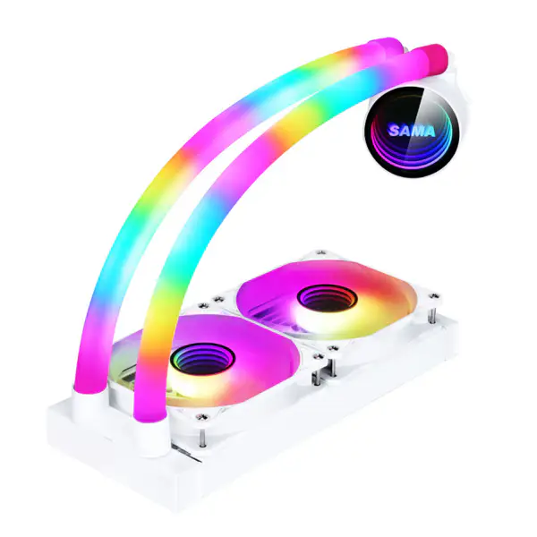 Sama Özel Argb Boruları 240 Gökkuşağı Adreslenebilir Rgb Aio Cpu Su Sıvı Soğutma Fanı Radyatör Blok Plaka Kiti Sistemi