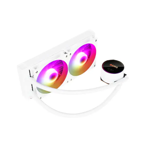 Sama Özelleştirilebilir Logo Argb Soğutma Fanı Cpu Soğutucu Beyaz / siyah Sürüm Lcd Ekran Cpu Çekirdek Sıcaklığı Pc Sıvı Soğutucu