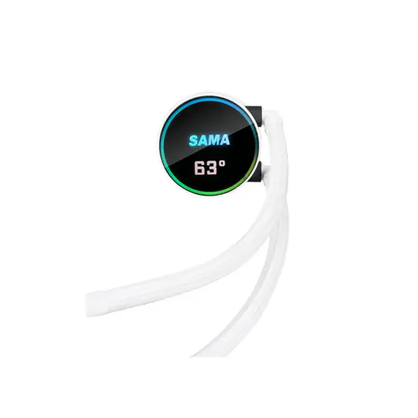 Sama Özelleştirilebilir Logo Argb Soğutma Fanı Cpu Soğutucu Beyaz / siyah Sürüm Lcd Ekran Cpu Çekirdek Sıcaklığı Pc Sıvı Soğutucu