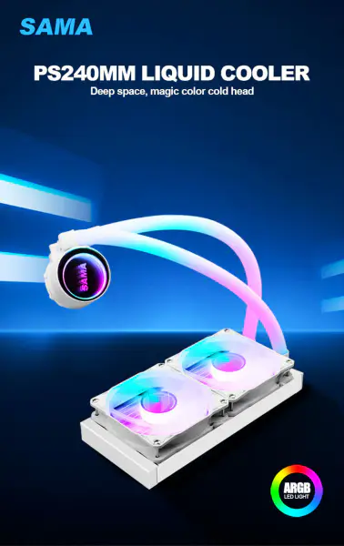 Sama Özel Cpu Soğutucu Isı Emiciler Intel Amd Cpu Lga775/115x Am4 Am5 Ryzen 12600k Cpu Sıvı Soğutma için 240 Rgb Soğutma Fanı