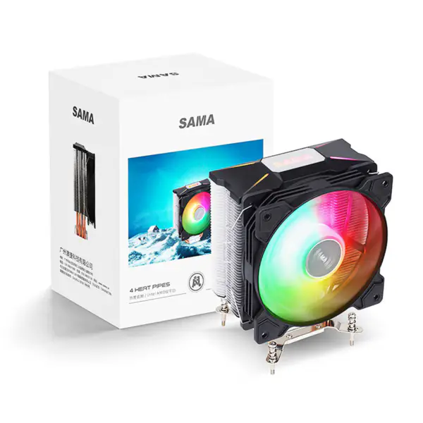Sama 4 Isı Borusu Argb Işık Efekti Cpu Hava Soğutucu Cpu Radyatör