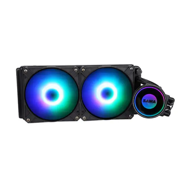 Sama 240 Beyaz Infinity Ayna Tasarımı Gökkuşağı Adreslenebilir Rgb Aio Cpu Su Sıvı Soğutma Fanı Radyatör