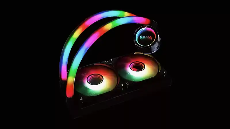 Sama Özelleştirilmiş 120mm Rgb Aydınlatma Sıvı Aio Soğutucu Cpu Sıvı Soğutucu Su Soğutma Pc Için Sıvı Soğutucu