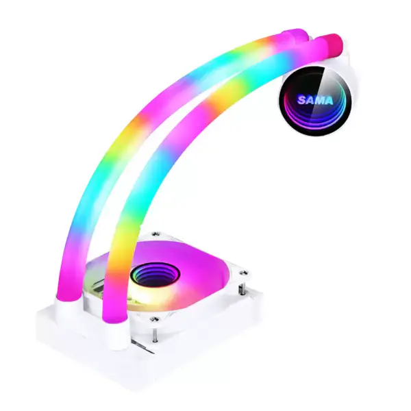 Sama Özelleştirilmiş 120mm Rgb Aydınlatma Sıvı Aio Soğutucu Cpu Sıvı Soğutucu Su Soğutma Pc Için Sıvı Soğutucu