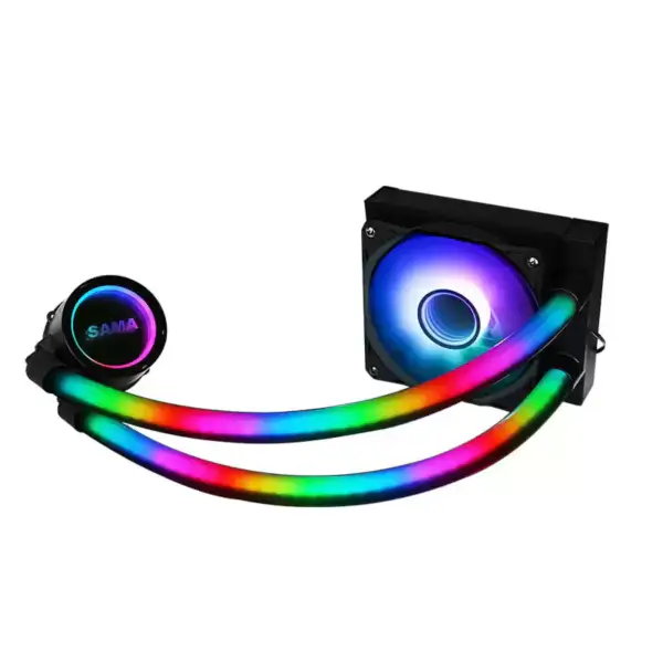 Sama Özelleştirilmiş 120mm Rgb Aydınlatma Sıvı Aio Soğutucu Cpu Sıvı Soğutucu Su Soğutma Pc Için Sıvı Soğutucu
