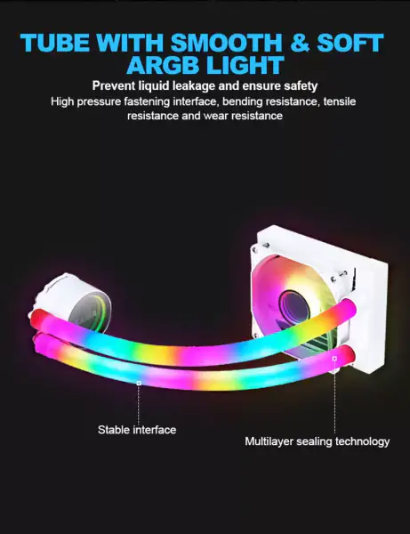 Sama Özelleştirilmiş 120mm Rgb Aydınlatma Sıvı Aio Soğutucu Cpu Sıvı Soğutucu Su Soğutma Pc Için Sıvı Soğutucu