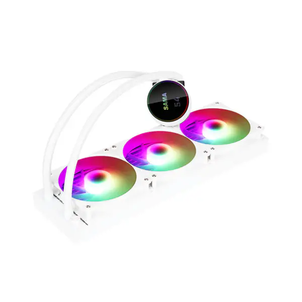 Sma Ekran Cpu Çekirdek Sıcaklığı Sıvı Soğutucu 50000hrs Cpu Soğutucu Rgb Özelleştirilebilir Logo Argb Cpu Soğutucu