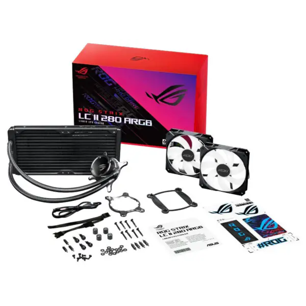 AsUs Rog Strix Lc Ii 280 Argb Aio 2fans Entegre Su Soğutma Radyatörü Cpu Asetek İşlemci Soğutma Fanı