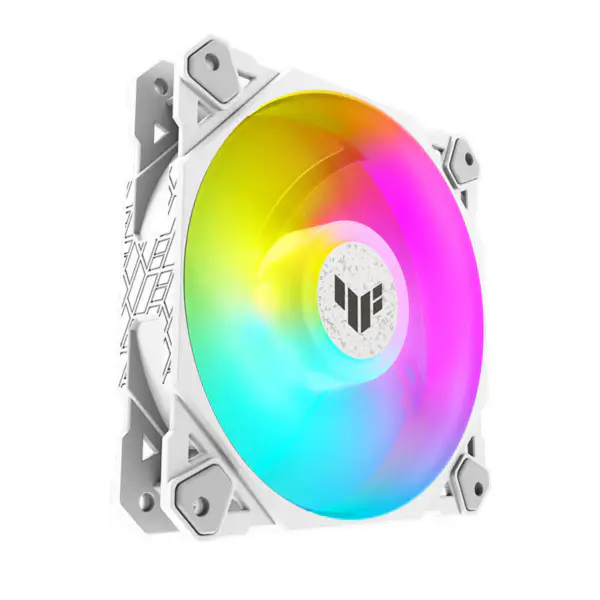 AsUs Tuf Gaming Beyaz Tf120 Pc Fanı Saf Beyaz Tasarım Argb Fan Pwm Sıcaklık Kontrolü Hız Kontrolü Çift katmanlı Led Dizisi