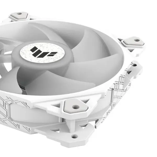 AsUs Tuf Gaming Beyaz Tf120 Pc Fanı Saf Beyaz Tasarım Argb Fan Pwm Sıcaklık Kontrolü Hız Kontrolü Çift katmanlı Led Dizisi
