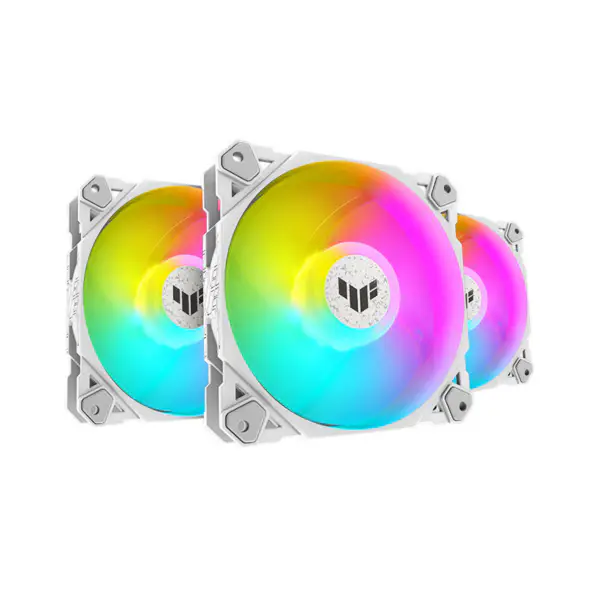 AsUs Tuf Gaming White Heroic Light Tf120 Kasa Fanı 3 Adet Argb Fan, Aydınlatma Efekti Kontrol Cihazı ile Tuf Gaming Tf120 Argb 3in1